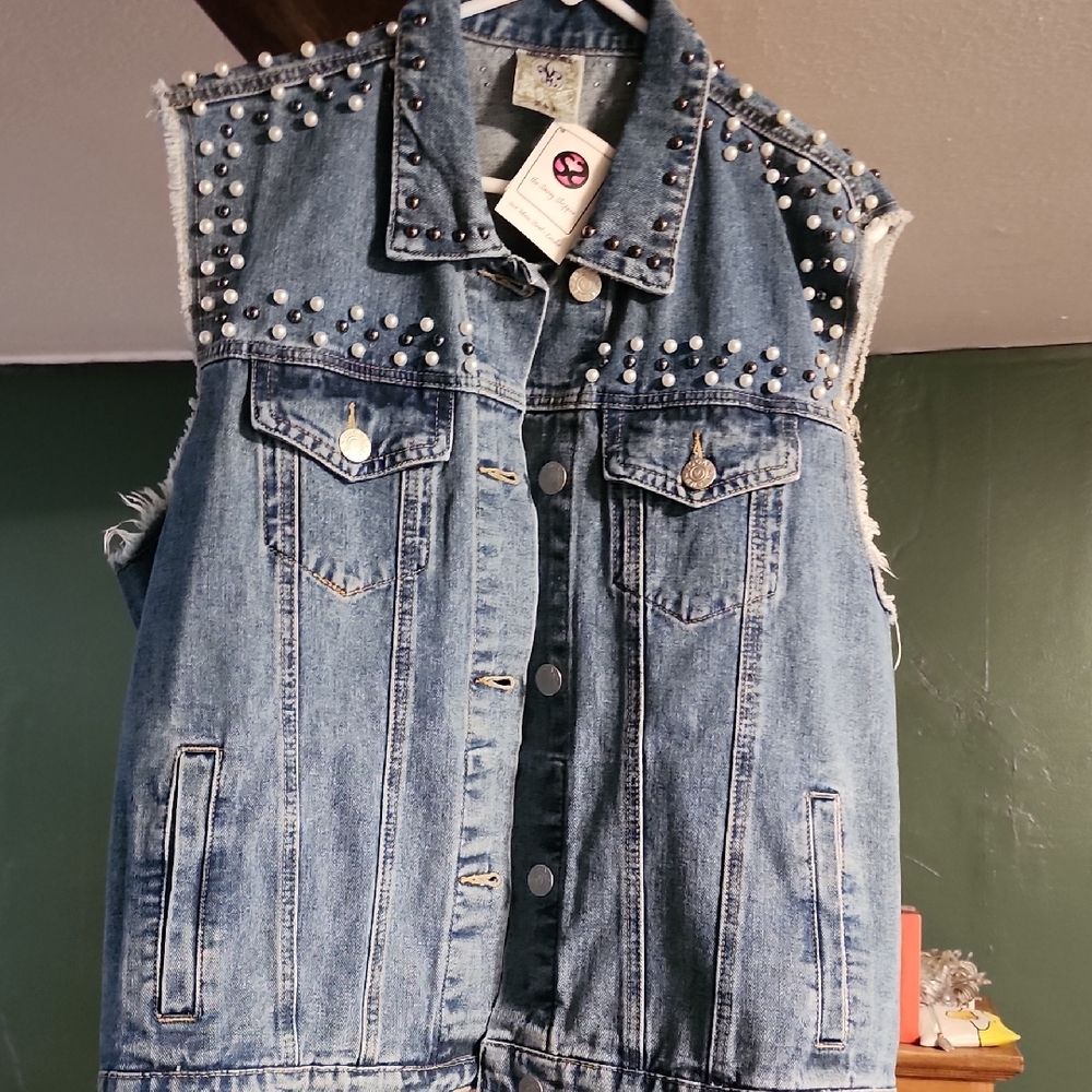 VOCAL Studded Denim Vest